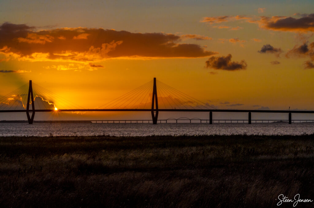 Farøbroen solnedgang