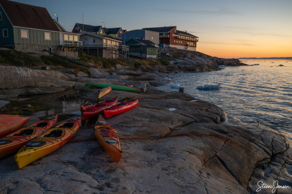 Ankomst til hotellets anløbsplads 23.30 efter en fantastisk sejltur til Isfjorden